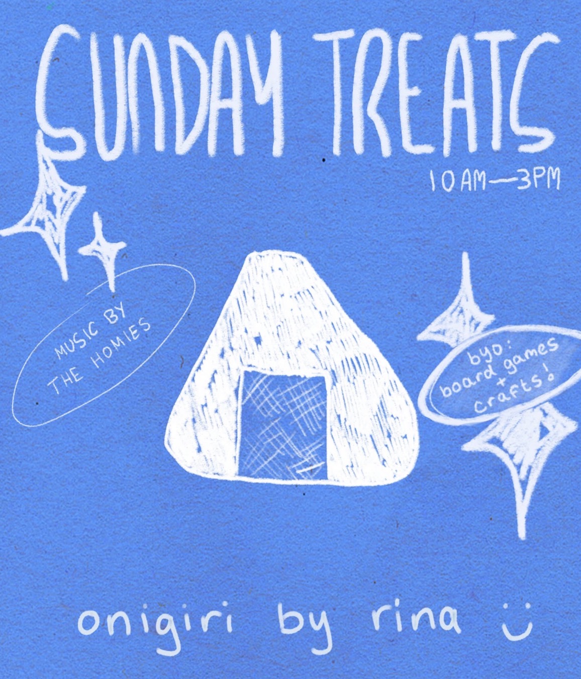 Sunday Treats with onigiri by rina and music by the homies (free entry)