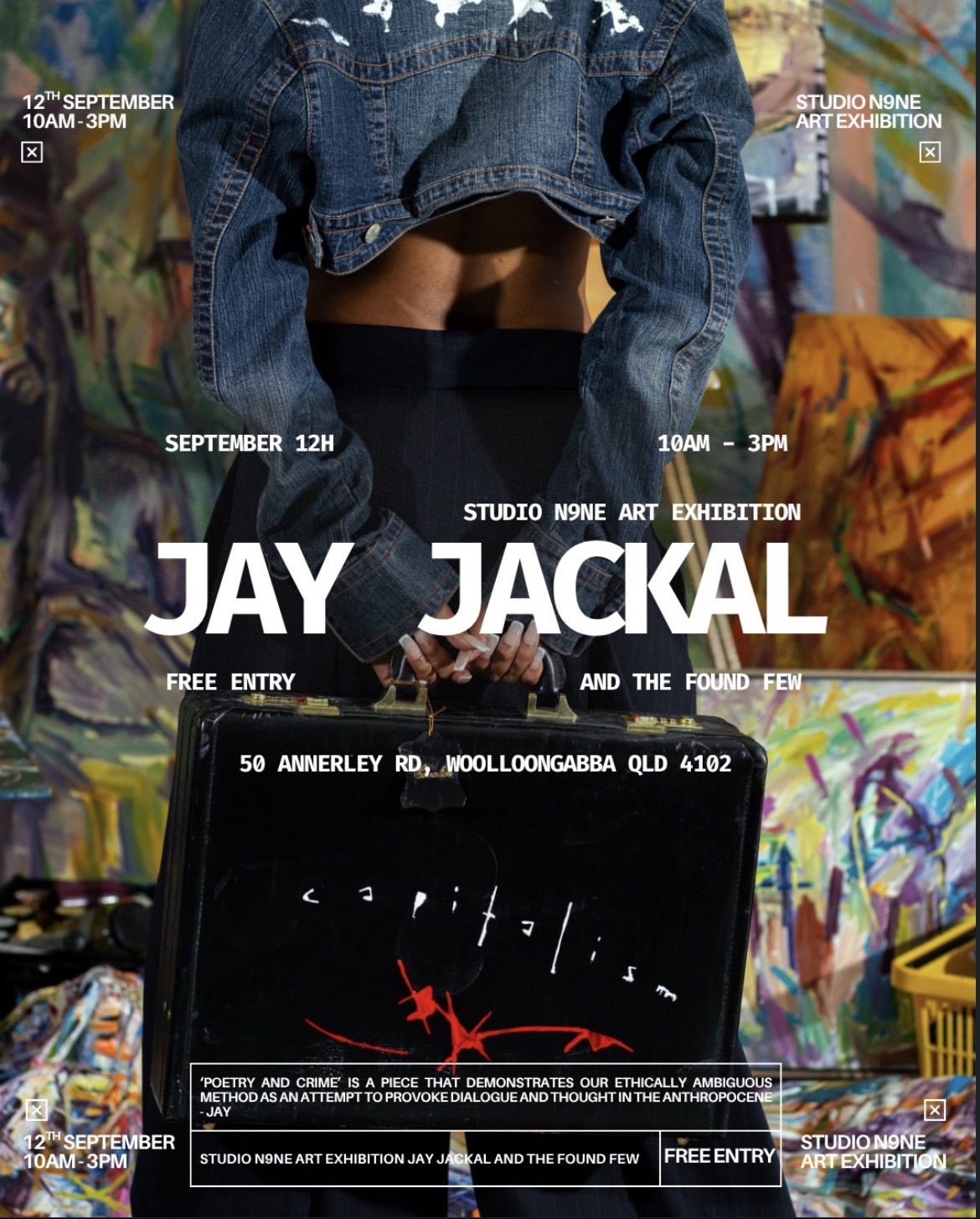 STUDIO N9NE ART EXHIBITION: JAY JACKAL, POETRY AND CRIME (FREE)