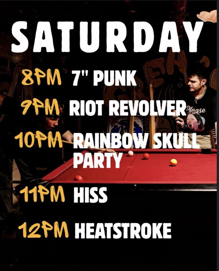 7” Punk, Riot Revolver, Rainbow Skull Party, Hiss, and Heatstroke (Free)