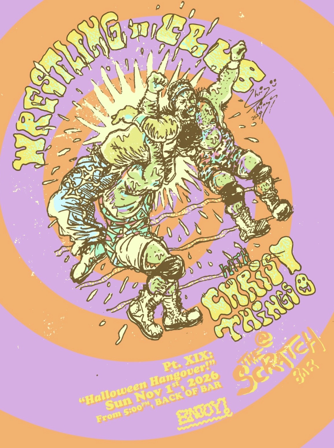WRESTLING-CLUB with Chris Things Pt. XIX at @thescratchbar:  "HALLOWEEN HANGOVER Edition!" (Free)